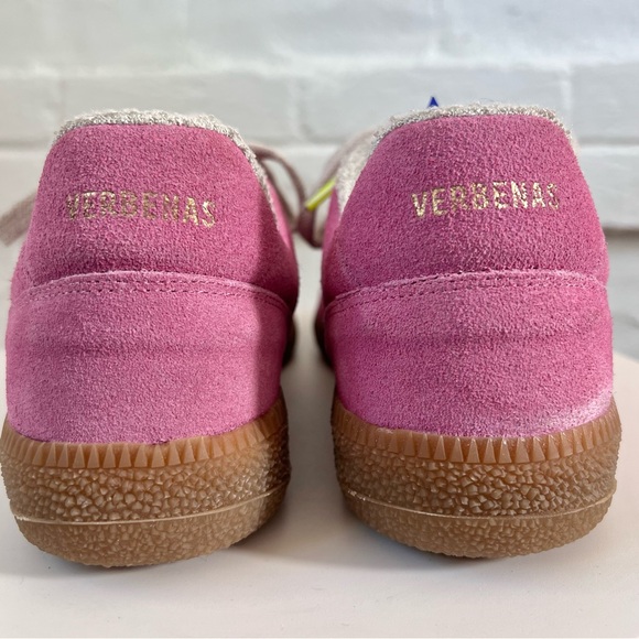 Verbenas Sora Candy Flamingo Pink Leather Suede Sneakers Tennis Shoe Spain NWT - Picture 8 of 9